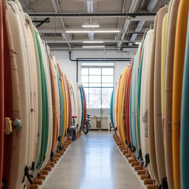 Surfboard storage and local membership at WaveCraft Outfitters